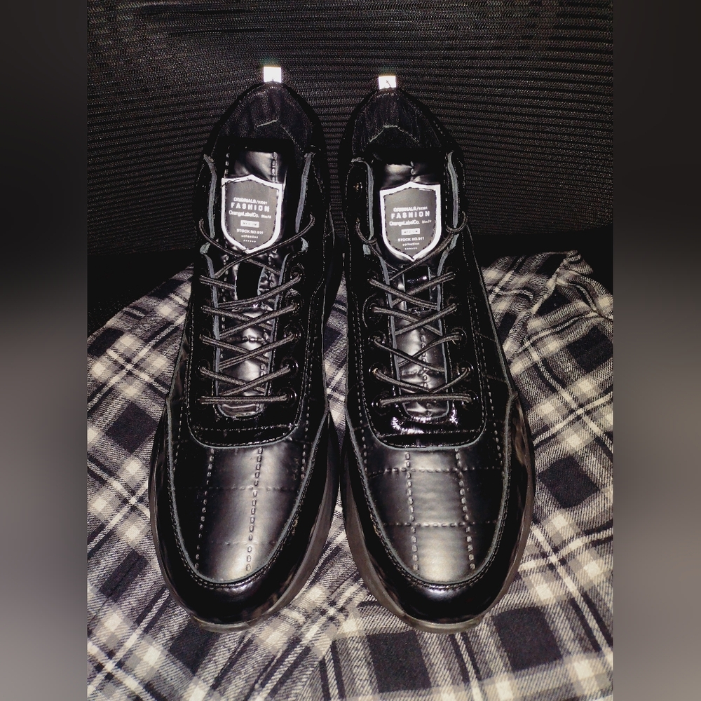 "Scarpetto" Men's Black Quilted Sneakers